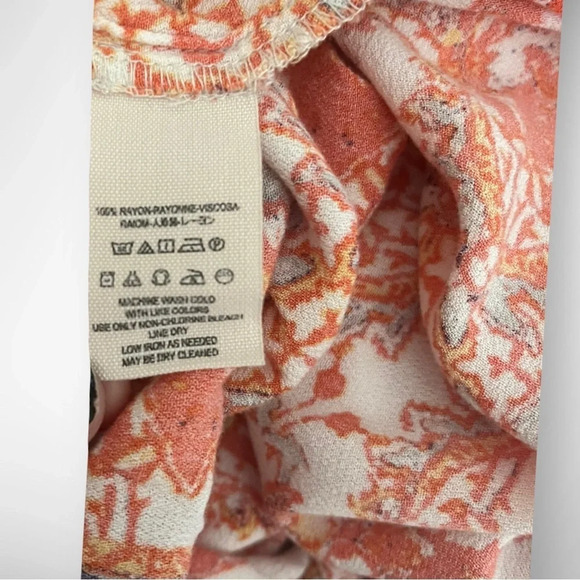 FREE PEOPLE Magic Mystery Boho Orange And Cream Tunic Dress XS | EUC - Picture 7 of 8